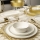 Service de table 26 pièces blanc/or/porcelaine