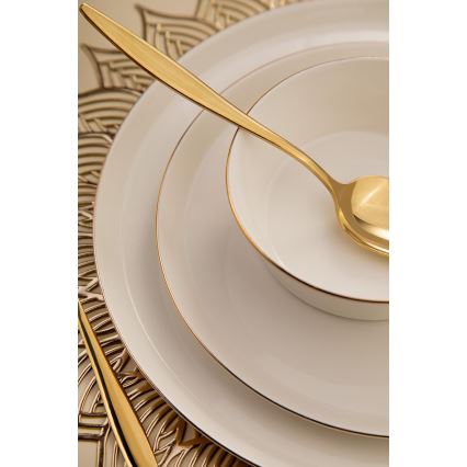 Service de table 26 pièces blanc/or/porcelaine
