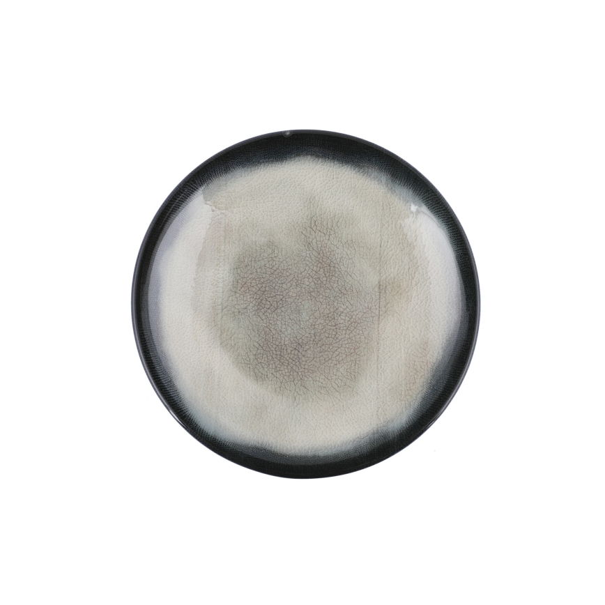 Service de table 26 pièces en porcelaine — bleu/marron