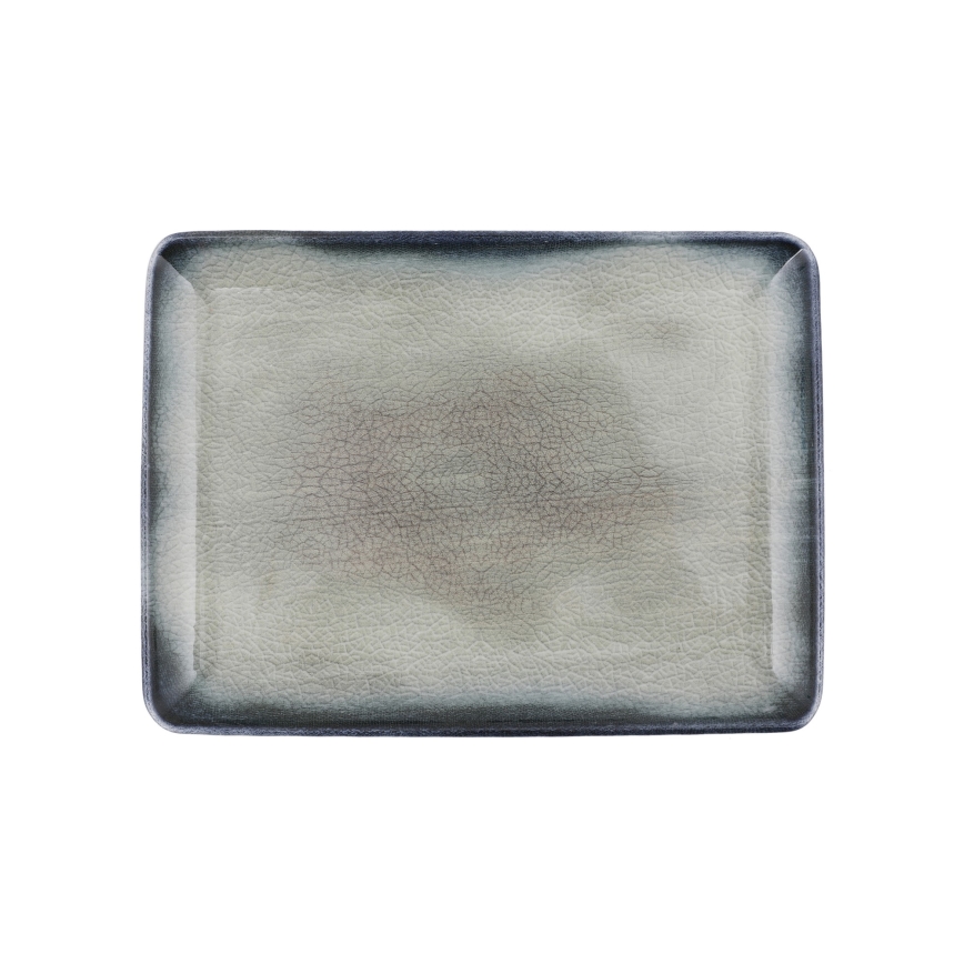 Service de table 26 pièces en porcelaine — bleu/marron