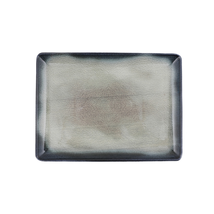 Service de table 26 pièces en porcelaine — bleu/marron