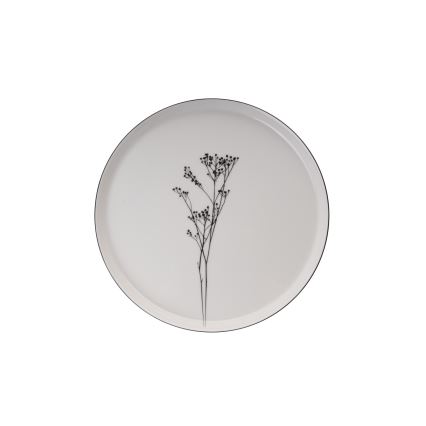 Service de table 27 pièces, blanc/noir, porcelaine