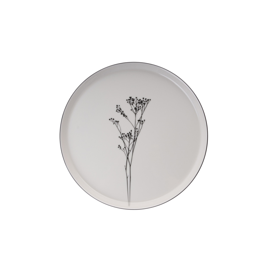 Service de table 27 pièces, blanc/noir, porcelaine
