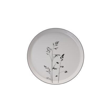 Service de table 27 pièces, blanc/noir, porcelaine