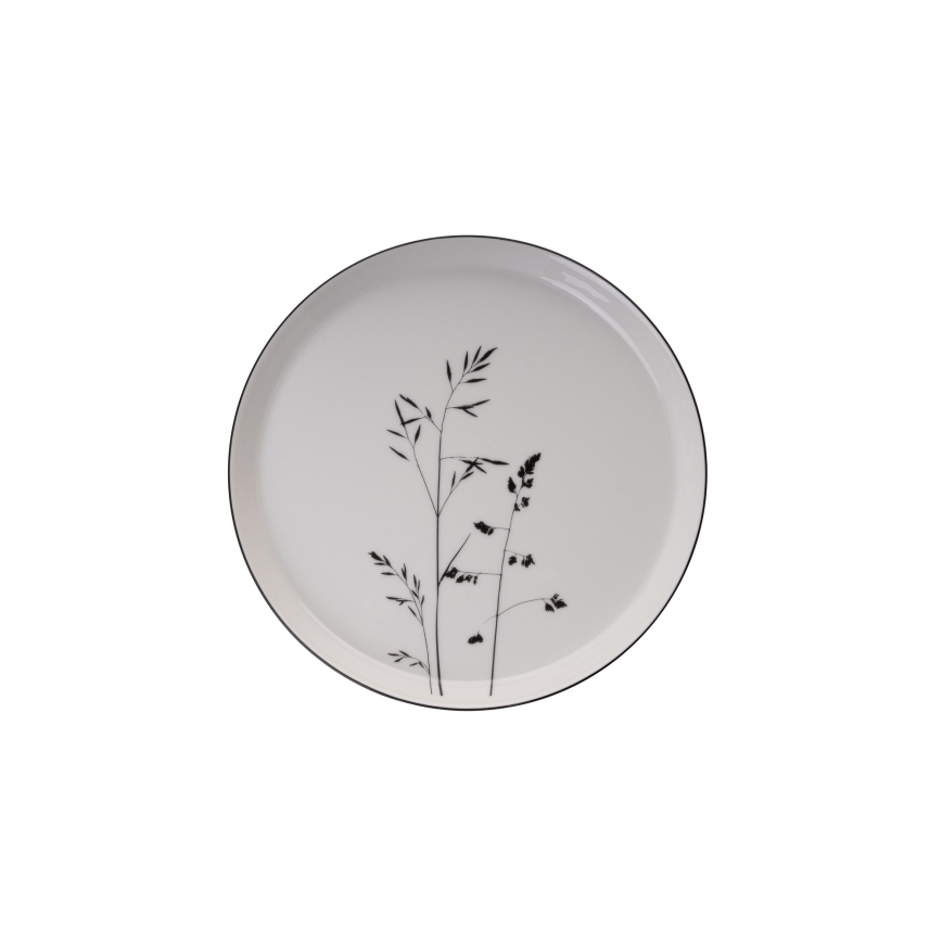 Service de table 27 pièces, blanc/noir, porcelaine
