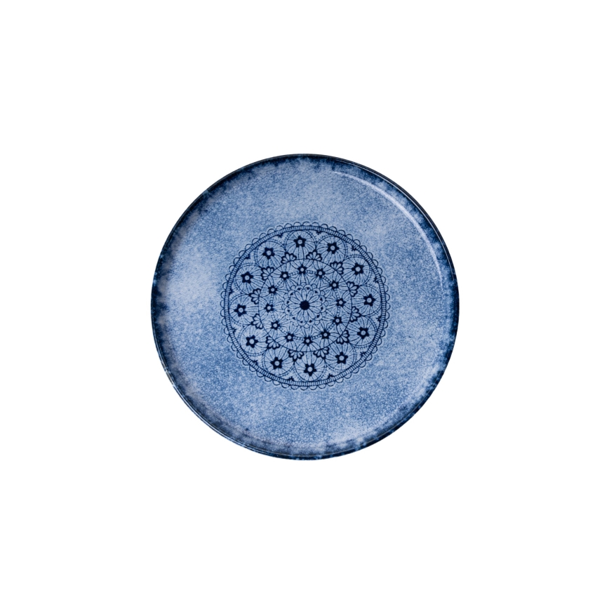 Service de table 27 pièces, bleu, en porcelaine