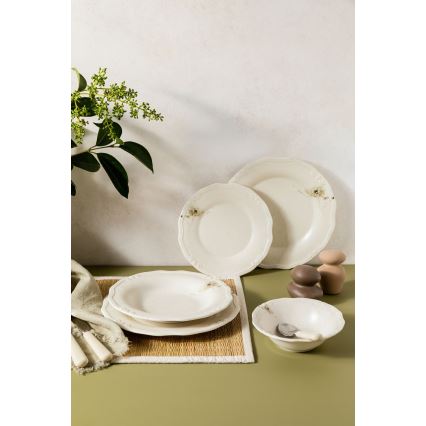 Service de table 27 pièces crème/porcelaine
