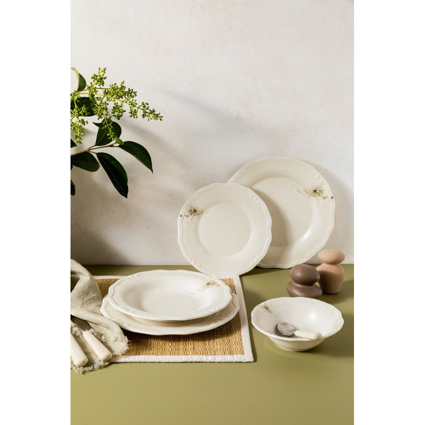 Service de table 27 pièces crème/porcelaine