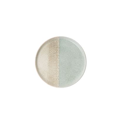 Service de table 27 pièces en porcelaine, beige et vert