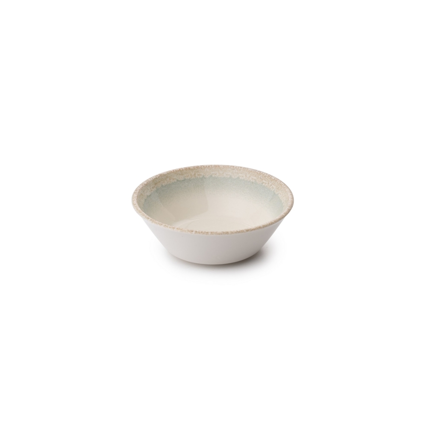 Service de table 27 pièces en porcelaine, beige et vert