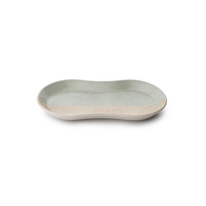 Service de table 27 pièces en porcelaine, beige et vert