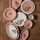 Service de table 27 pièces, rose/blanc, en porcelaine