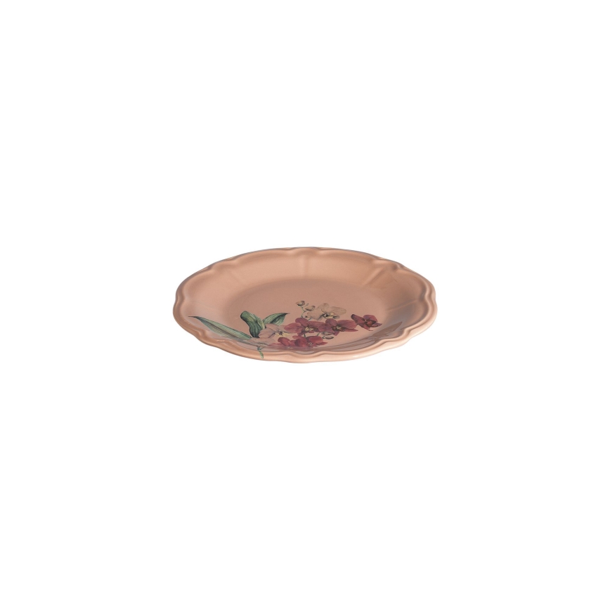 Service de table 27 pièces, rose/blanc, en porcelaine