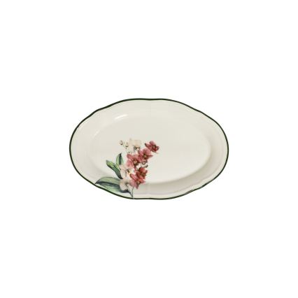 Service de table 27 pièces, rose/blanc, en porcelaine