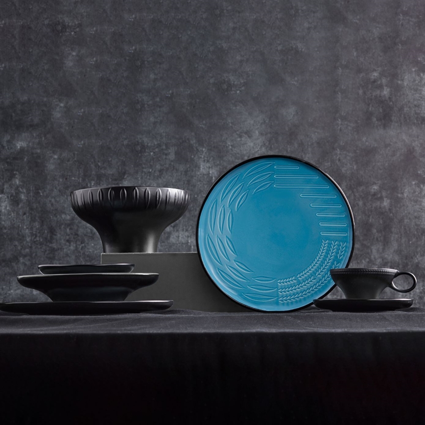 Service de table 3 pièces bleu/porcelaine