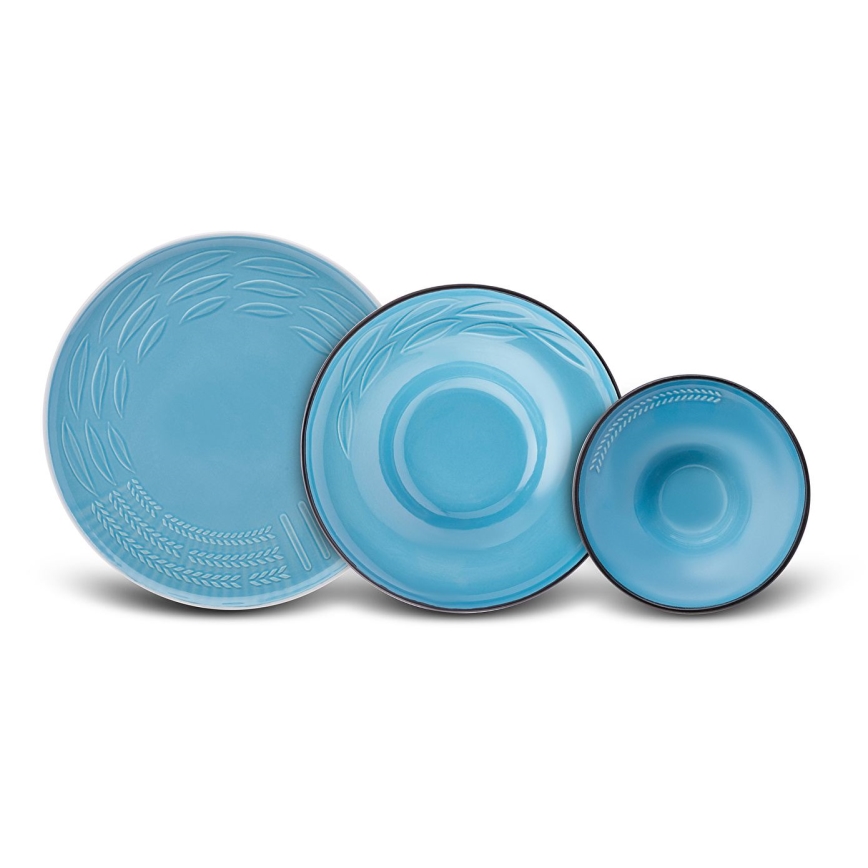 Service de table 3 pièces bleu/porcelaine