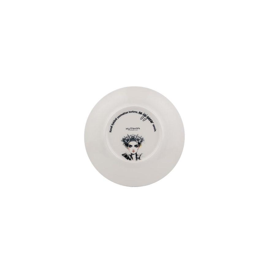 Service de table 4 pièces noir/blanc en porcelaine