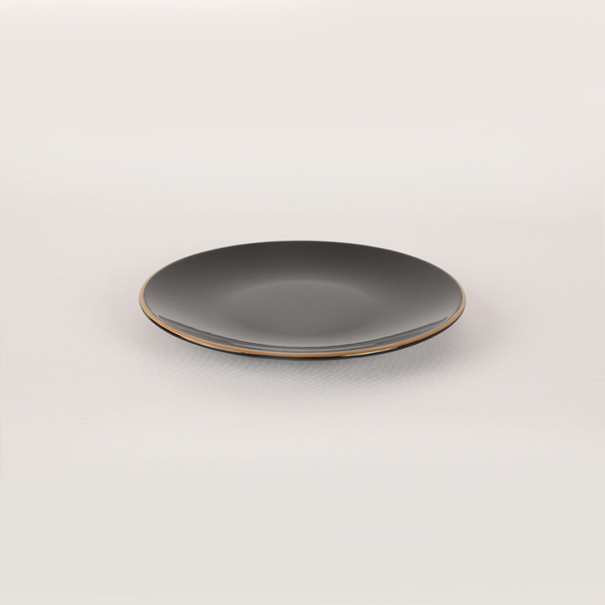 Service de table 44 pièces noir/doré/grès