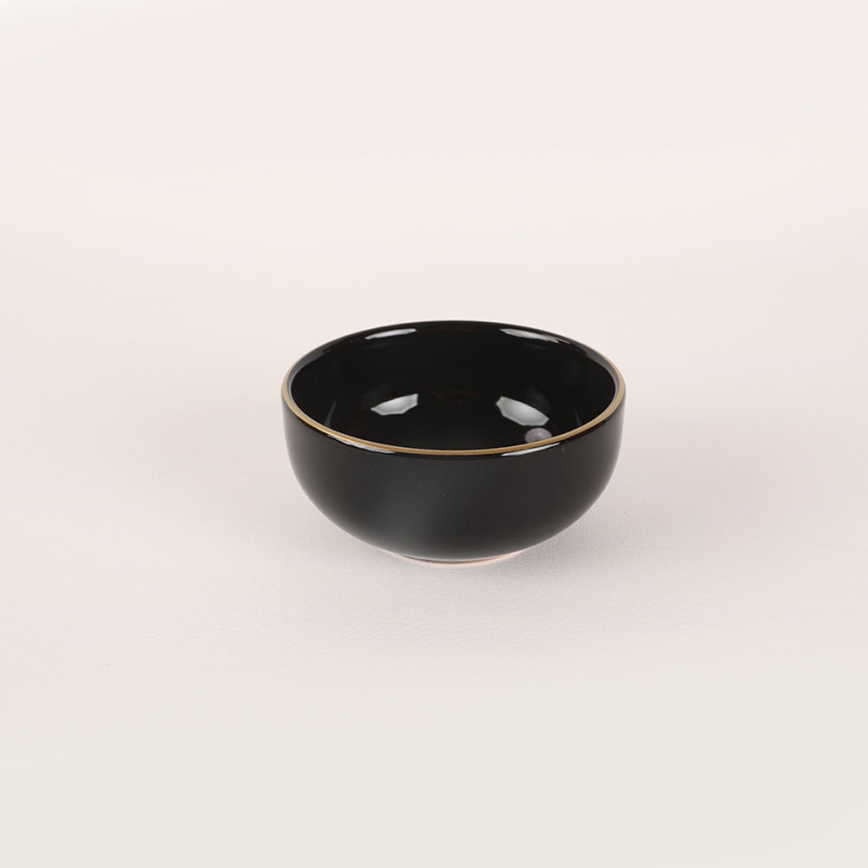 Service de table 44 pièces noir/doré/grès