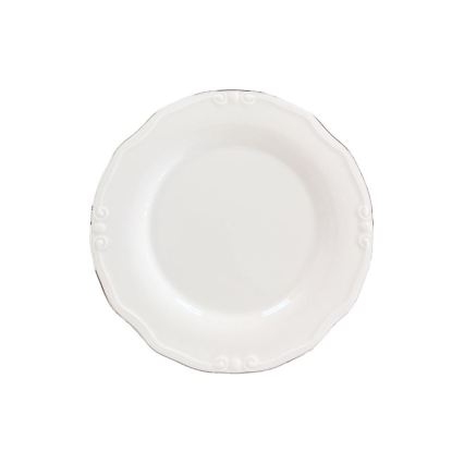 Service de table 53 pièces, blanc/argent, en porcelaine