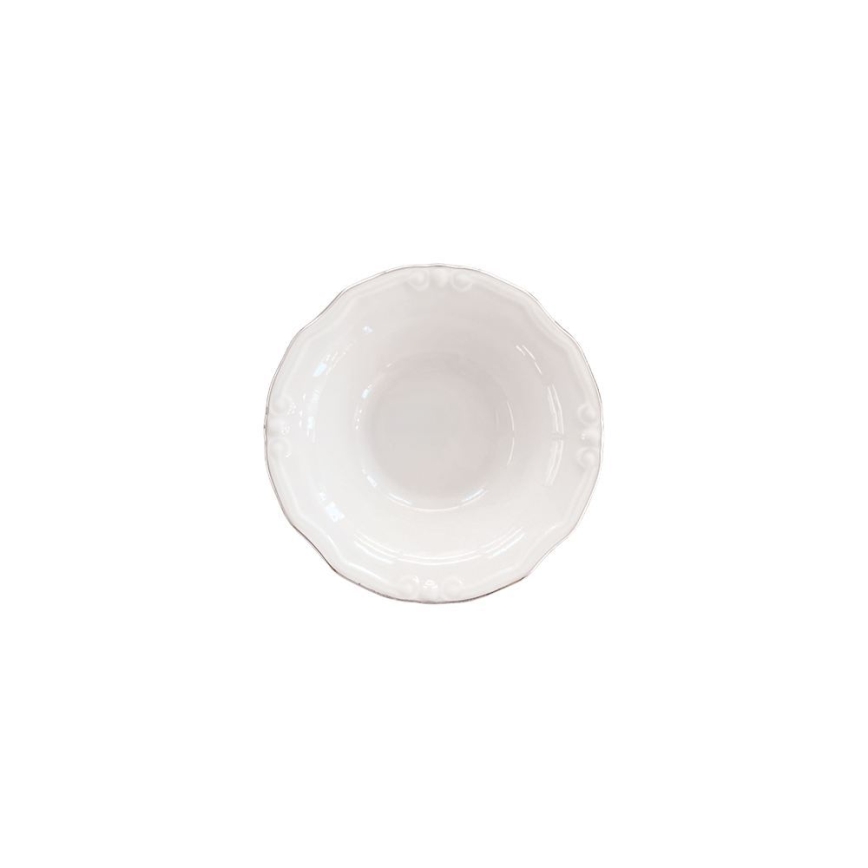 Service de table 53 pièces, blanc/argent, en porcelaine