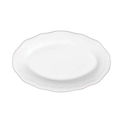 Service de table 53 pièces, blanc/argent, en porcelaine