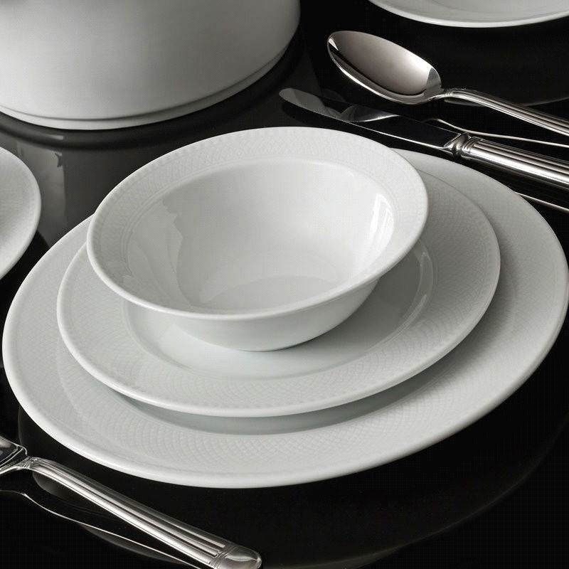 Service de table 53 pièces blanc/porcelaine