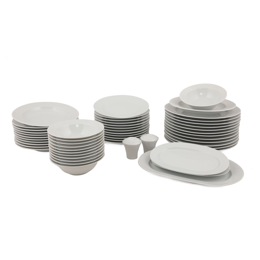 Service de table 53 pièces blanc/porcelaine