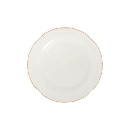 Service de table 53 pièces en porcelaine, blanc et doré