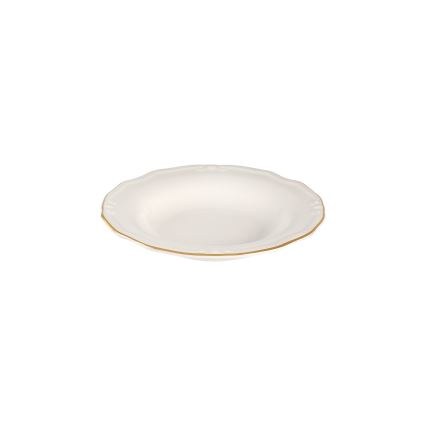 Service de table 53 pièces en porcelaine, blanc et doré