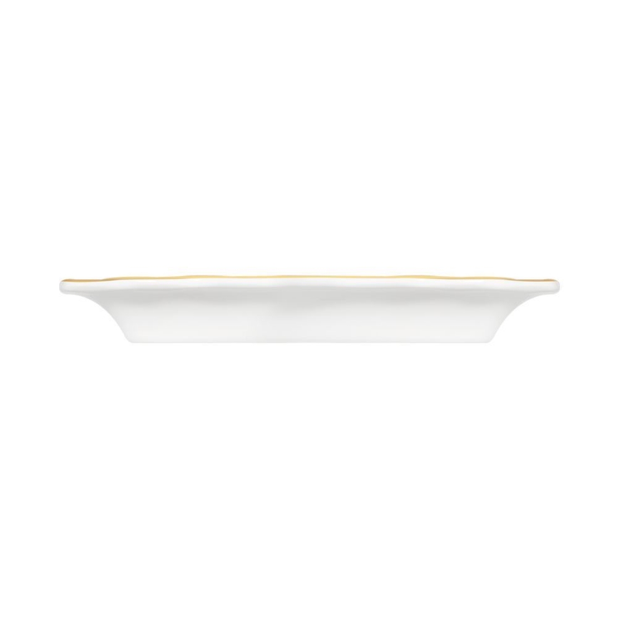 Service de table 53 pièces en porcelaine, blanc et doré
