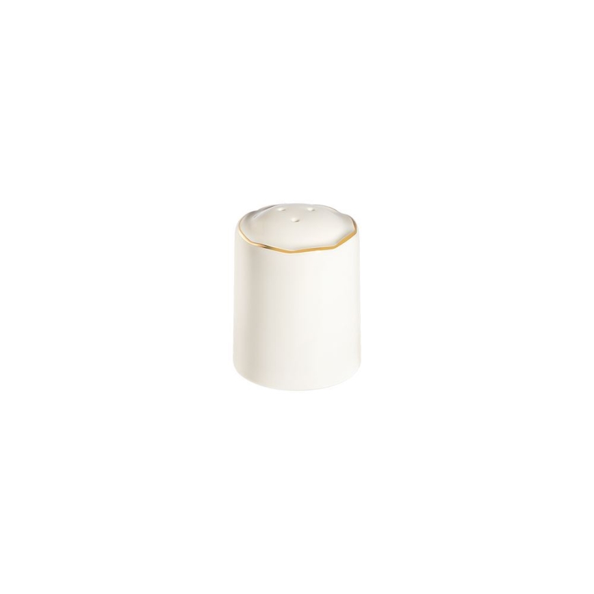 Service de table 53 pièces en porcelaine, blanc et doré