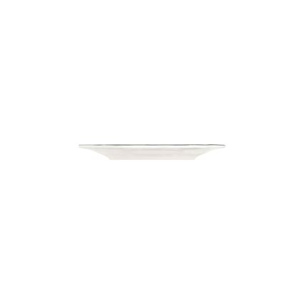 Service de table 53 pièces en porcelaine blanche, accents argentés