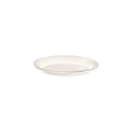 Service de table 53 pièces en porcelaine blanche, accents argentés
