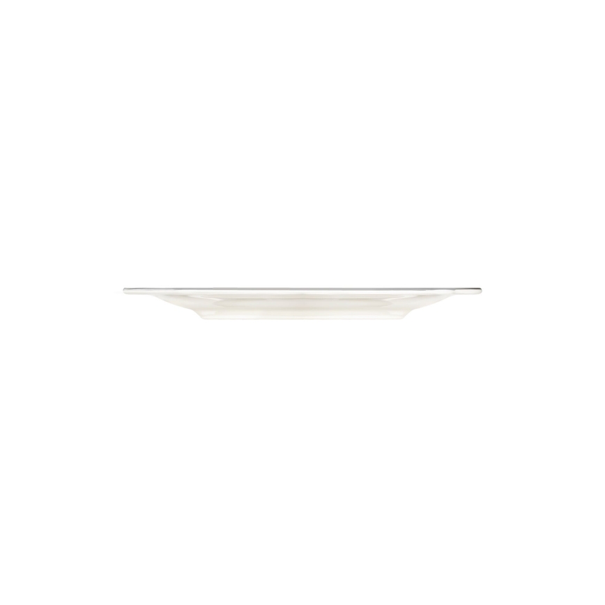 Service de table 53 pièces en porcelaine blanche, accents argentés