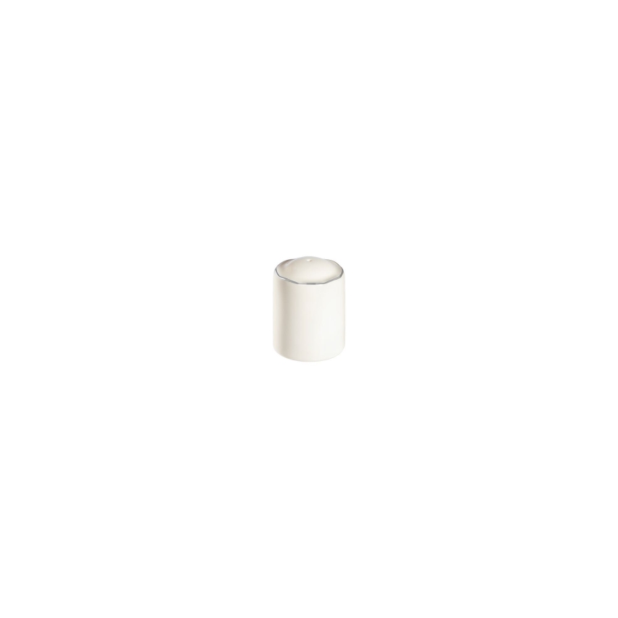 Service de table 53 pièces en porcelaine blanche, accents argentés