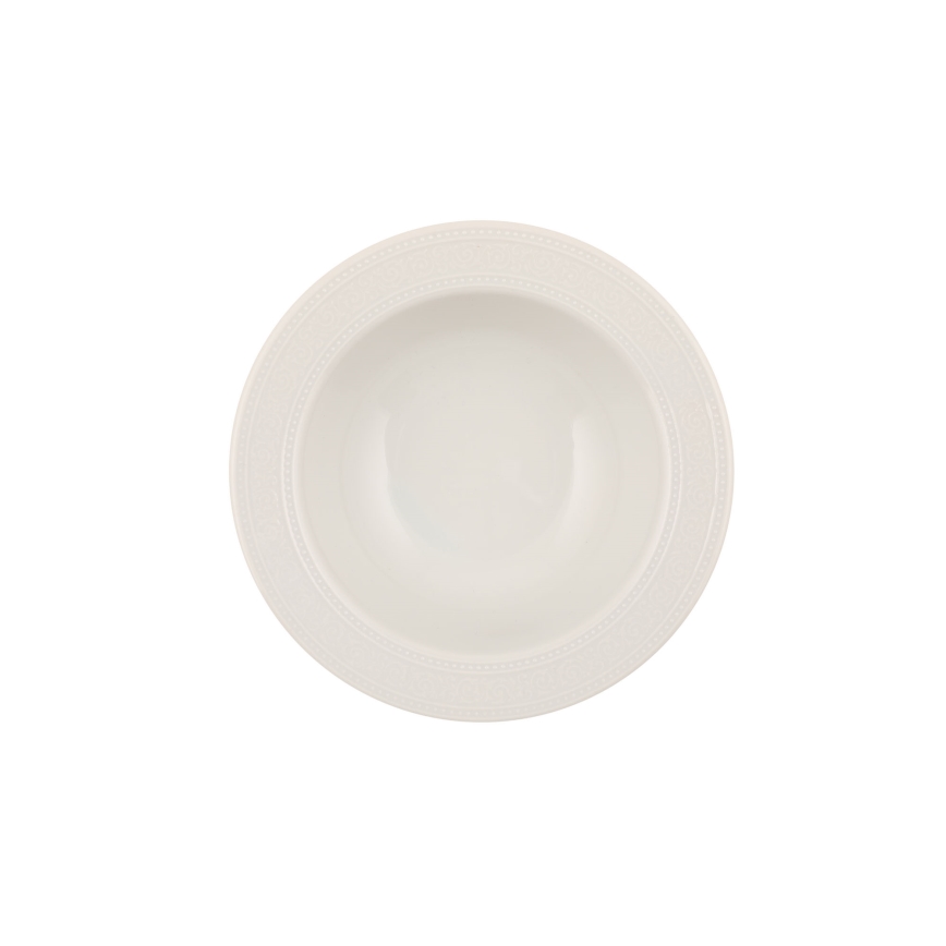 Service de table 53 pièces en porcelaine blanche