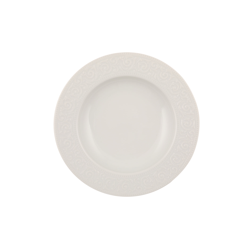 Service de table 53 pièces en porcelaine blanche