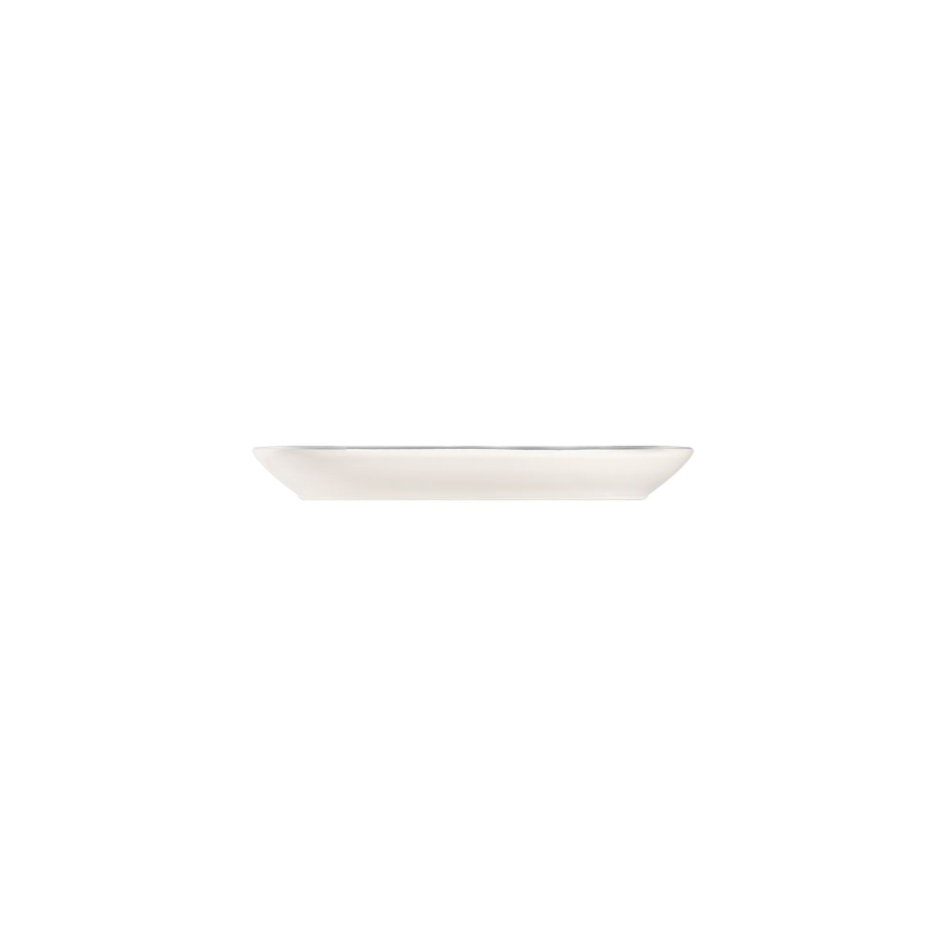 Service de table 53 pièces en porcelaine, finition crème et argentée
