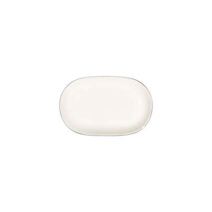 Service de table 53 pièces en porcelaine, finition crème et argentée