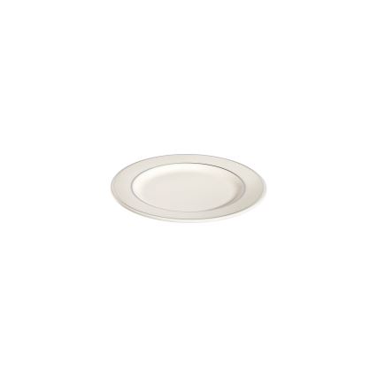 Service de table 53 pièces en porcelaine, finition crème et argentée