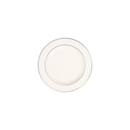 Service de table 53 pièces en porcelaine, finition crème et argentée