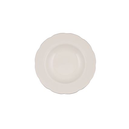 Service de table 54 pièces blanc/argent/ivoire en porcelaine fine (Bone China)
