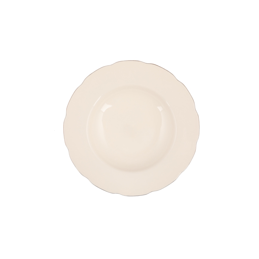 Service de table 54 pièces en porcelaine, disponible en blanc, cuivre ou ivoire