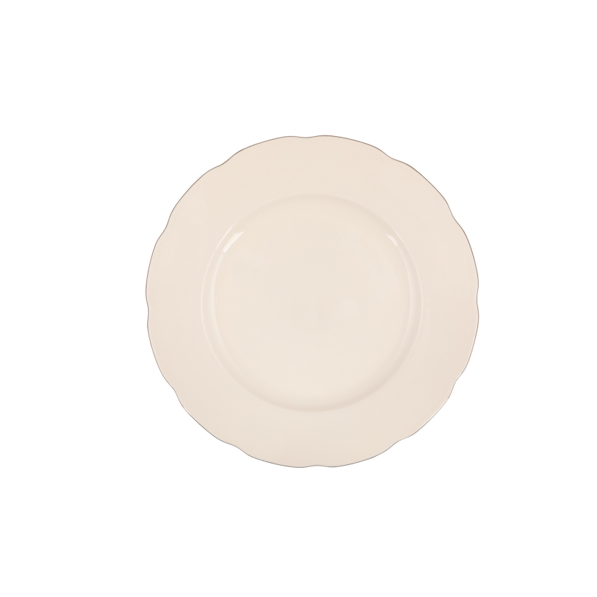 Service de table 54 pièces en porcelaine, disponible en blanc, cuivre ou ivoire