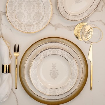 Service de table 68 pièces multicolore/porcelaine fine (bone china)