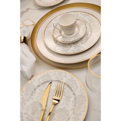 Service de table 68 pièces multicolore/porcelaine fine (bone china)