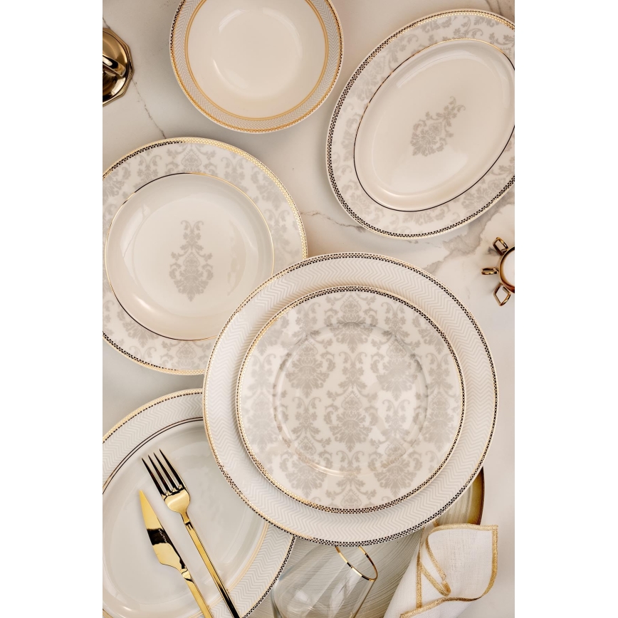 Service de table 68 pièces multicolore/porcelaine fine (bone china)