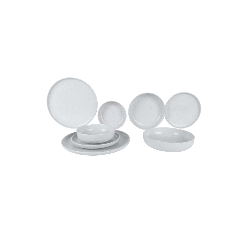 Service de table 8 pièces beige en porcelaine