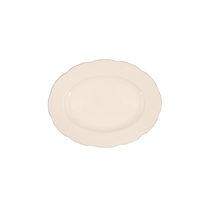 Service de table 83 pièces blanc/cuivré/porcelaine
